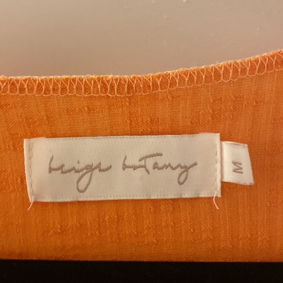 Beige Botany Orange Stitch Dress - Picture 3 of 3